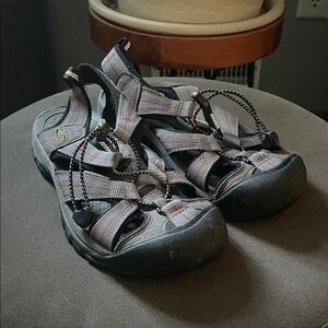 Keen Men’s 7 Closed Toe Hiking Outdoor Sandals Waterproof Black & Grey